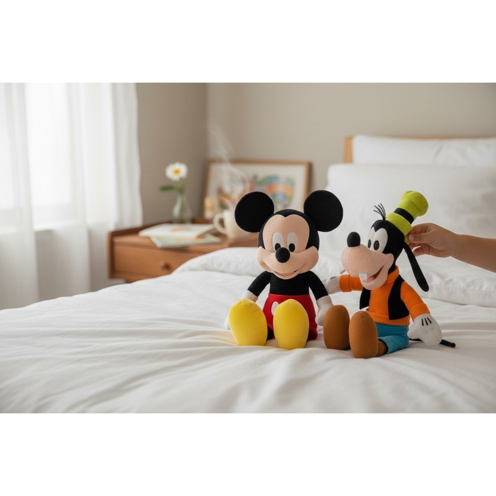 Disney Parks Mickey Mouse & Goofy Plush Stuffed Animal Pal Duo Toy 11"
